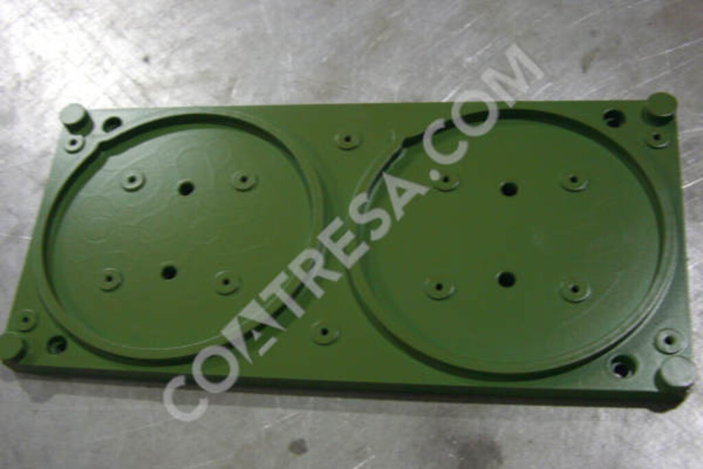 TEFLON VERDE DESMOLDEANTE EN PIEZAS METALICAS